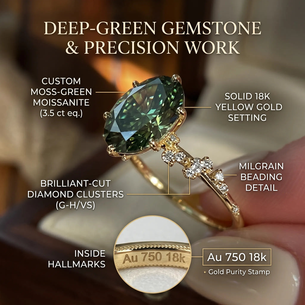 Vintage Oval Peridot Green Ring
