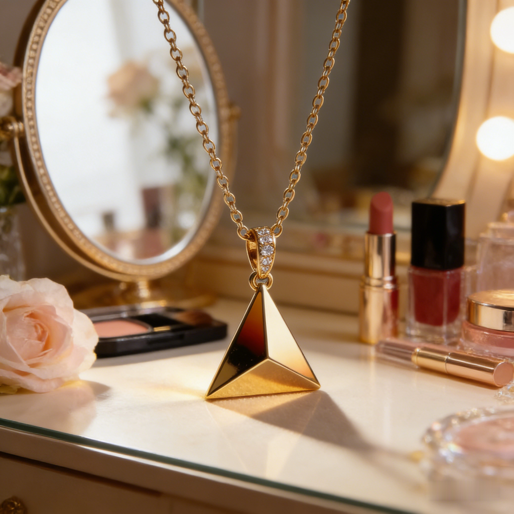 📐 "Minimalist Gold Pyramid Pendant" – Geometric Chic |  Modern Statements for Her ✨