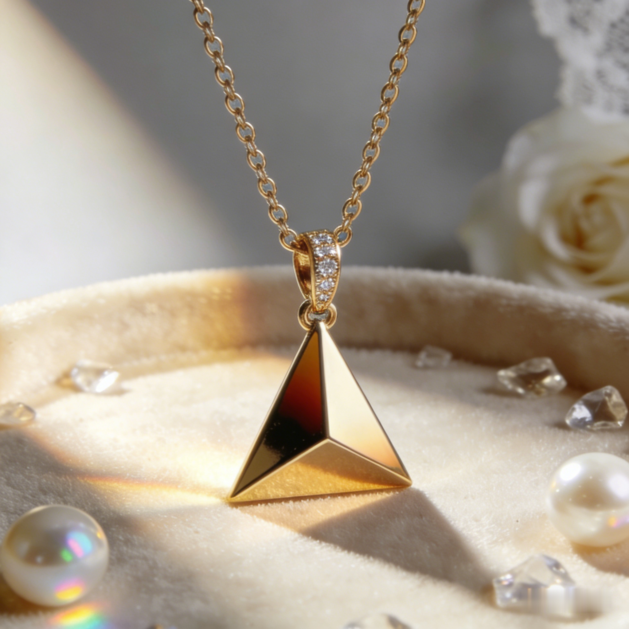 📐 "Minimalist Gold Pyramid Pendant" – Geometric Chic |  Modern Statements for Her ✨